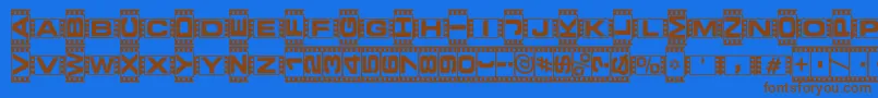 Vedeb ffy Font – Brown Fonts on Blue Background