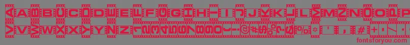 フォントVedeb ffy – 赤い文字の灰色の背景