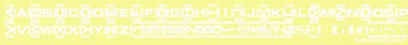 Vedeb ffy Font – White Fonts on Yellow Background