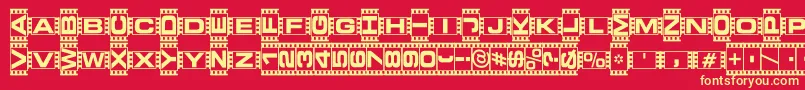 Fonte Vedeb ffy – fontes amarelas em um fundo vermelho