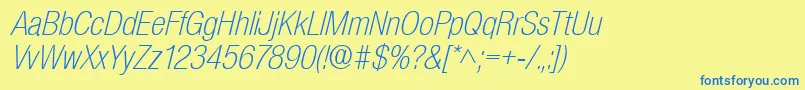 SanscondlhItalic Font – Blue Fonts on Yellow Background