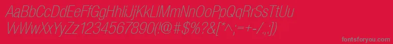 SanscondlhItalic Font – Gray Fonts on Red Background