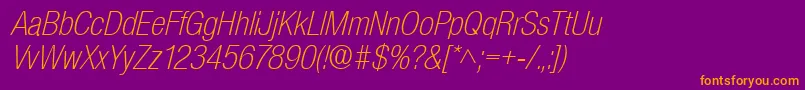 SanscondlhItalic Font – Orange Fonts on Purple Background