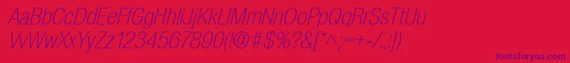 SanscondlhItalic Font – Purple Fonts on Red Background