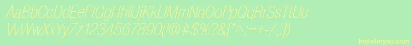 SanscondlhItalic Font – Yellow Fonts on Green Background