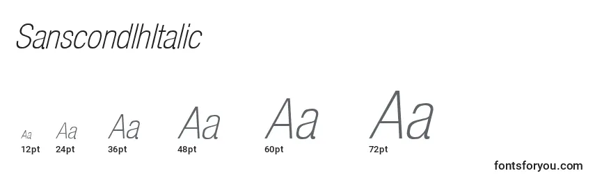 SanscondlhItalic Font Sizes