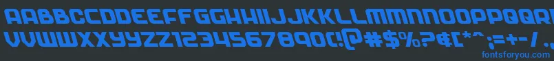 Soldierleft Font – Blue Fonts on Black Background