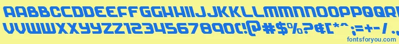 Soldierleft Font – Blue Fonts on Yellow Background