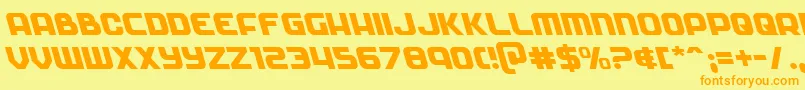 Czcionka Soldierleft – pomarańczowe czcionki na żółtym tle
