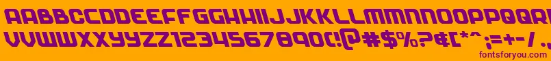 Soldierleft Font – Purple Fonts on Orange Background