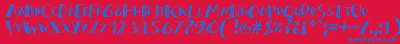 ZaiSeagullfeltTippen Font – Blue Fonts on Red Background