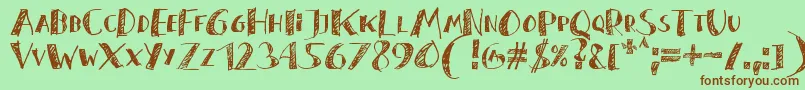 ZaiSeagullfeltTippen Font – Brown Fonts on Green Background