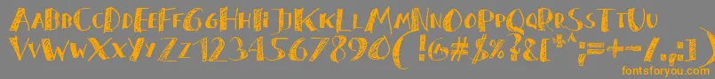 ZaiSeagullfeltTippen-Schriftart – Orangefarbene Schriften auf grauem Hintergrund