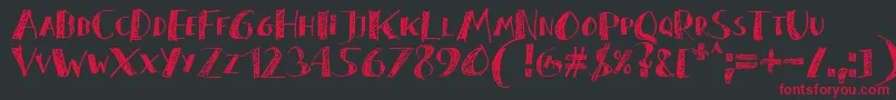 ZaiSeagullfeltTippen Font – Red Fonts on Black Background