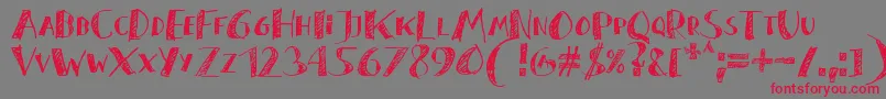 ZaiSeagullfeltTippen-fontti – punaiset fontit harmaalla taustalla