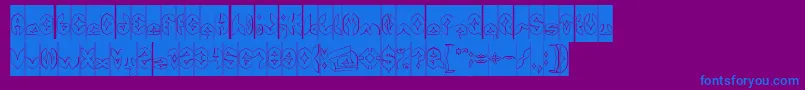 AirplaneHollowInverse Font – Blue Fonts on Purple Background