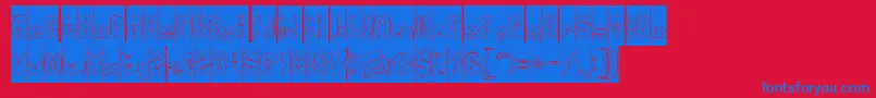 AirplaneHollowInverse Font – Blue Fonts on Red Background
