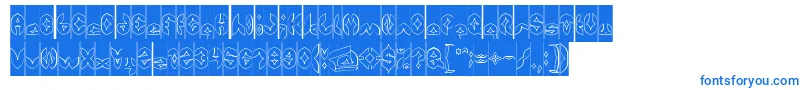 フォントAirplaneHollowInverse – 白い背景に青い文字