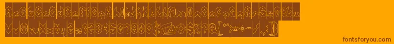 AirplaneHollowInverse Font – Brown Fonts on Orange Background