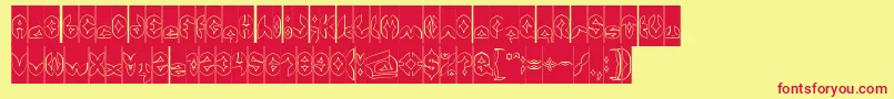AirplaneHollowInverse Font – Red Fonts on Yellow Background