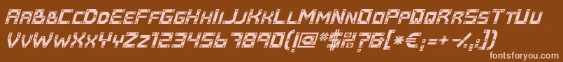 Baumarktitalic-Schriftart – Rosa Schriften auf braunem Hintergrund