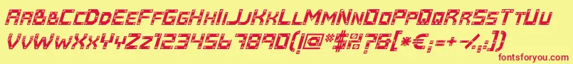 Baumarktitalic Font – Red Fonts on Yellow Background