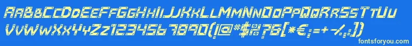 フォントBaumarktitalic – 黄色の文字、青い背景