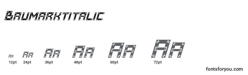 Размеры шрифта Baumarktitalic