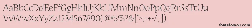 NuevastdLight Font – Black Fonts on Pink Background