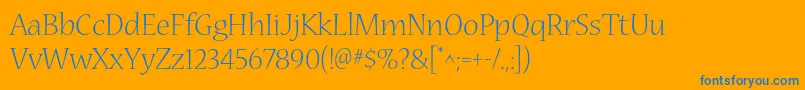 NuevastdLight Font – Blue Fonts on Orange Background