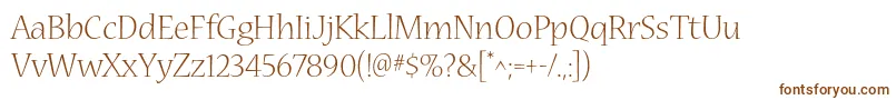 NuevastdLight-fontti – ruskeat fontit valkoisella taustalla