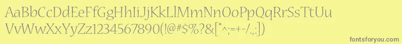 NuevastdLight Font – Gray Fonts on Yellow Background