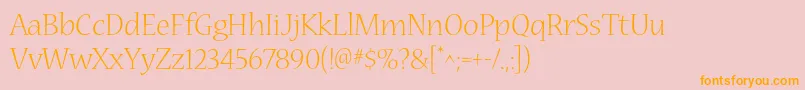 NuevastdLight Font – Orange Fonts on Pink Background