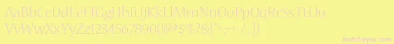 NuevastdLight Font – Pink Fonts on Yellow Background