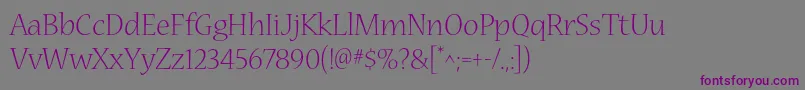NuevastdLight Font – Purple Fonts on Gray Background