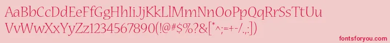 NuevastdLight Font – Red Fonts on Pink Background