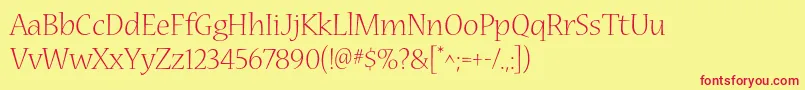 NuevastdLight Font – Red Fonts on Yellow Background