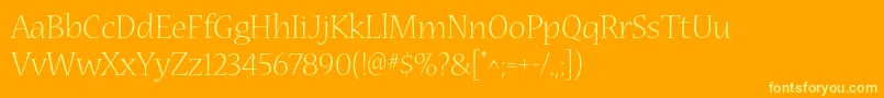 NuevastdLight Font – Yellow Fonts on Orange Background