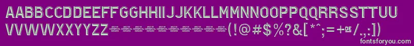 HotelDeParis-Schriftart – Grüne Schriften auf violettem Hintergrund