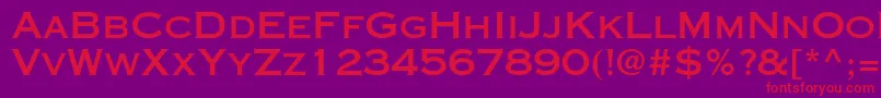 Czcionka Copperplategothicstd31ab – czerwone czcionki na fioletowym tle