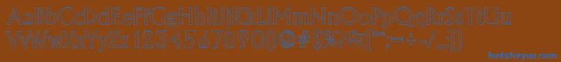 Weitere Informationen zur AdelonoutlineRegular-Schriftart AdelonoutlineRegular-Schriftart – Blaue Schriften auf braunem Hintergrund