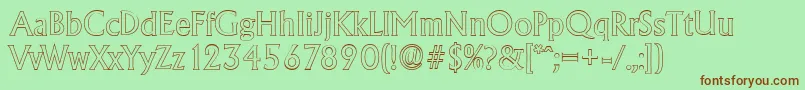 AdelonoutlineRegular Font – Brown Fonts on Green Background