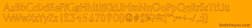 AdelonoutlineRegular Font – Brown Fonts on Orange Background