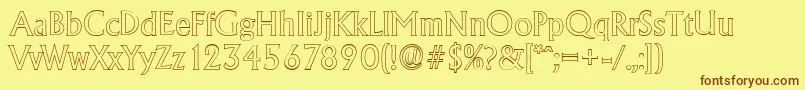 AdelonoutlineRegular Font – Brown Fonts on Yellow Background