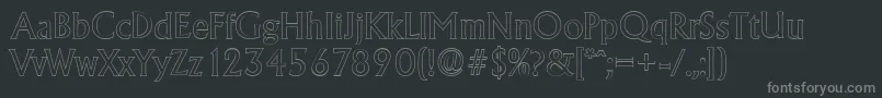 AdelonoutlineRegular Font – Gray Fonts on Black Background