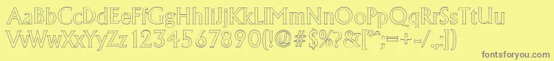 AdelonoutlineRegular Font – Gray Fonts on Yellow Background