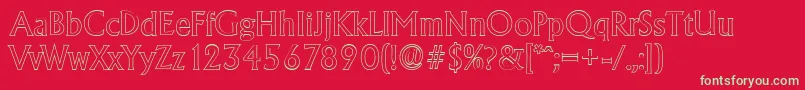 AdelonoutlineRegular Font – Green Fonts on Red Background
