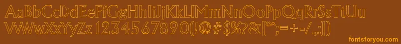 AdelonoutlineRegular Font – Orange Fonts on Brown Background