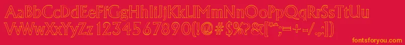 AdelonoutlineRegular Font – Orange Fonts on Red Background