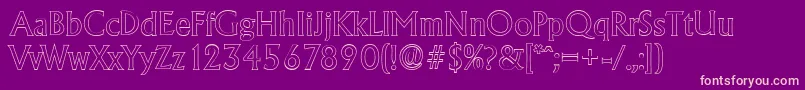 AdelonoutlineRegular Font – Pink Fonts on Purple Background